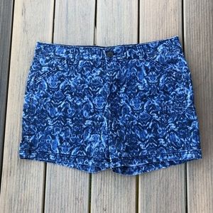Eddie Bauer blue pattern ripstop shorts